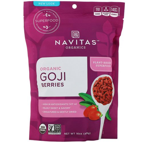 Navitas Organics, Organic Goji Berries, 16 oz (454 g) فوائد