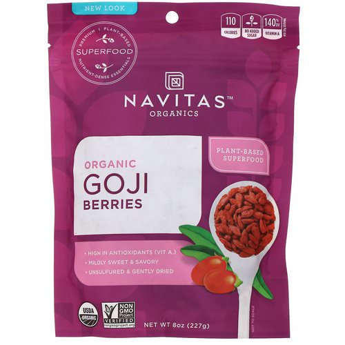 Navitas Organics, Organic Goji Berries, 8 oz (227g) فوائد