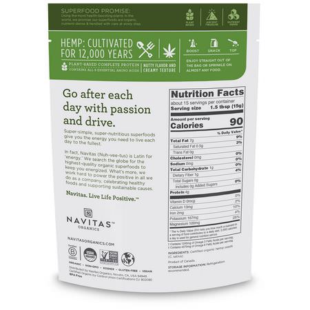 Navitas Organics, Organic Hemp Seeds, 8 oz (227 g):بذ,ر القنب
