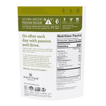 Navitas Organics, Organic Lucuma Powder, 8 oz (227 g):Lucuma, سوبرفوودس