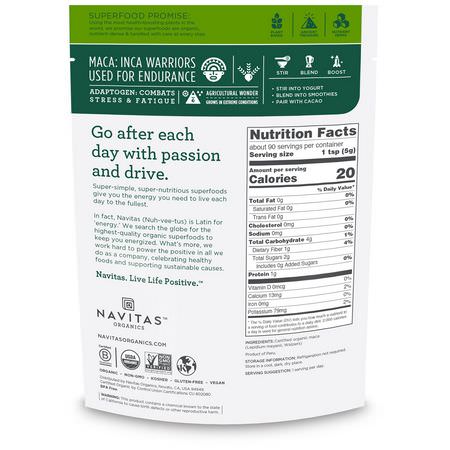 Navitas Organics, Organic Maca Powder, 16 oz (454 g):Maca, المعالجة المثلية