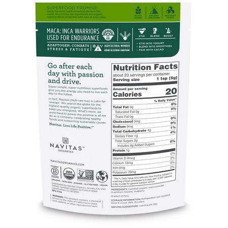 Navitas Organics, Organic Maca Powder, 4 oz (113 g):Maca, المعالجة المثلية