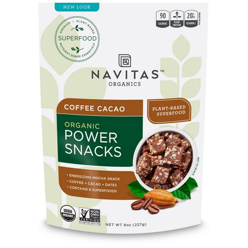 Navitas Organics, Organic Power Snacks, Coffee Cacao, 8 oz (227 g) فوائد