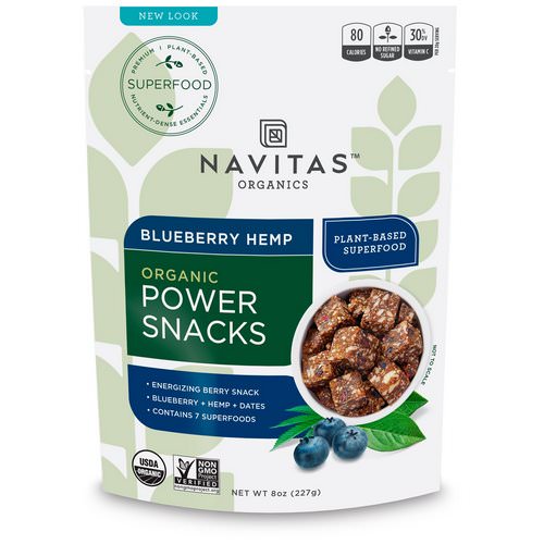 Navitas Organics, Power Snacks, Blueberry Hemp, 8 oz (227 g) فوائد