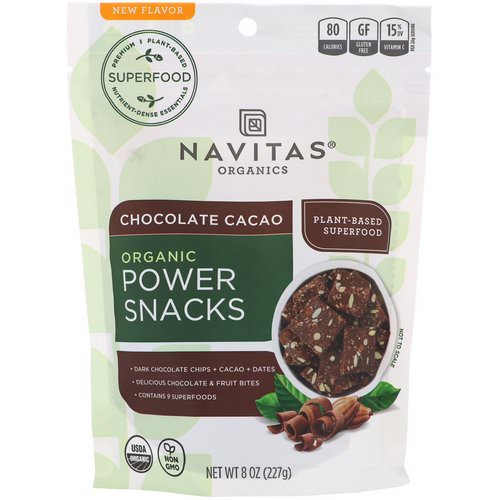 Navitas Organics, Power Snacks, Chocolate Cacao, 8 oz (227 g) فوائد