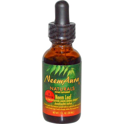 NeemAura, Neem Leaf, 3X Concentration, Extract, 1 fl oz (30 ml) فوائد