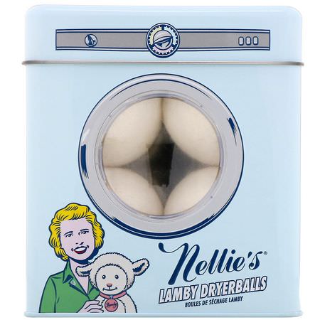 Nellie's, Lamby Dryerballs, 4 Pack:التجفيف, مطهرات الأقمشة