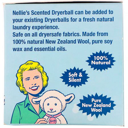 Nellie's, Scented Dryerball, Citrus, 1 Dryerball:التجفيف, مطهرات الأقمشة