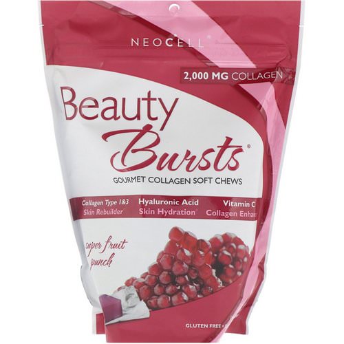 Neocell, Beauty Bursts, Gourmet Collagen Soft Chews, Super Fruit Punch, 2,000 mg, 60 Soft Chews فوائد
