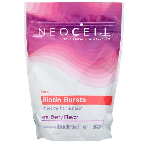 Neocell, Biotin Bursts, Acai Berry Flavor, 10,000 mcg, 30 Soft Chews فوائد