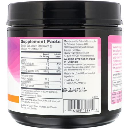 Neocell, Collagen Protein Peptides, Mandarin Orange, 15.6 oz (442 g):مكملات الك,لاجين, المفصل