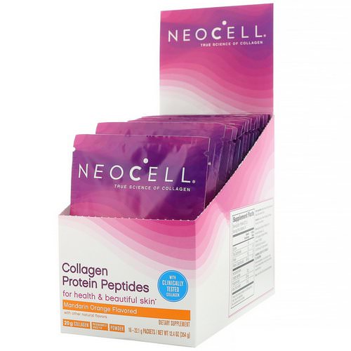 Neocell, Collagen Protein Peptides, Mandarin Orange, 16 Packets, .78 oz (22 g) Each فوائد