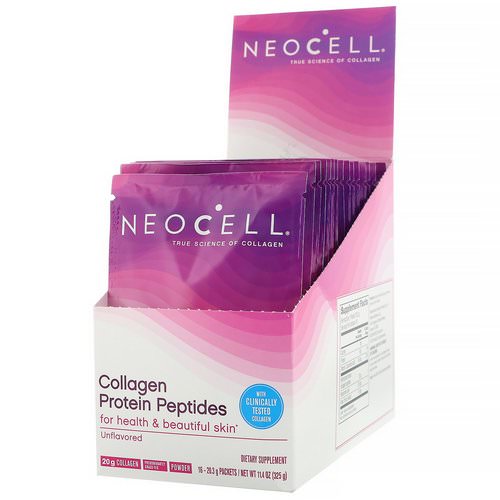 Neocell, Collagen Protein Peptides, Unflavored, 16 Packets, .71 oz (20 g) Each فوائد