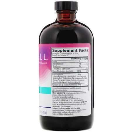 Neocell, Hyaluronic Acid, Berry Liquid, 50 mg, 16 fl oz (473 ml):حمض الهيال,ر,نيك, الأظافر