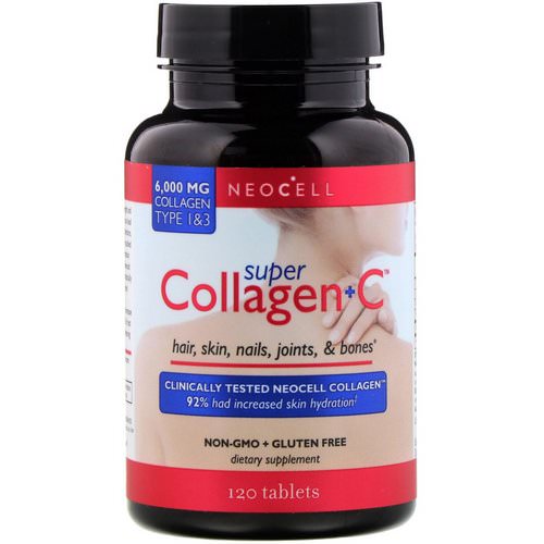 Neocell, Super Collagen+C, Type 1 & 3, 6,000 mg, 120 Tablets فوائد