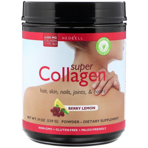 Neocell, Super Collagen, Type 1 & 3, Berry Lemon, 6,000 mg, 1.2 lbs (539 g) فوائد