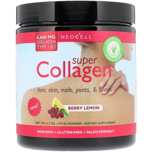 Neocell, Super Collagen, Type 1 & 3, Berry Lemon, 6,000 mg, 6.7 oz (190 g) فوائد