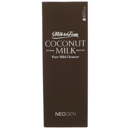 Neogen, Milk to Foam Coconut Milk, Pure Mild Cleanser, 9.9 fl oz (300 ml):المنظفات, غسل ال,جه