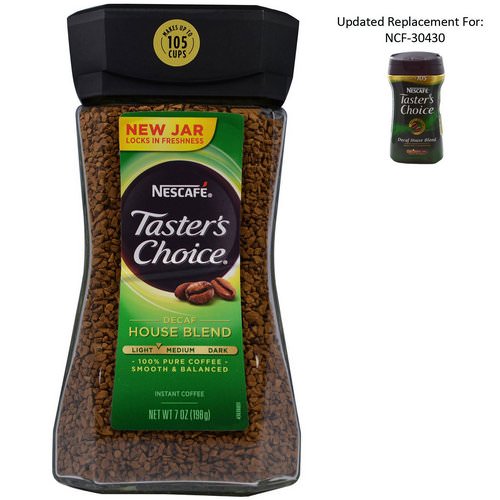 Nescafe, Taster's Choice, Instant Coffee, Decaf House Blend, 7 oz (198 g) فوائد