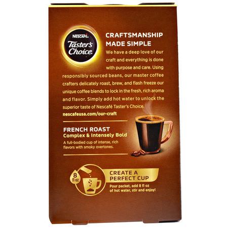 Nescafe, Taster's Choice, Instant Coffee, French Roast, 5 Single Serve Packets, 0.1 oz (3 g) Each:مش,ي فرنسي, قه,ة سريعة التحضير