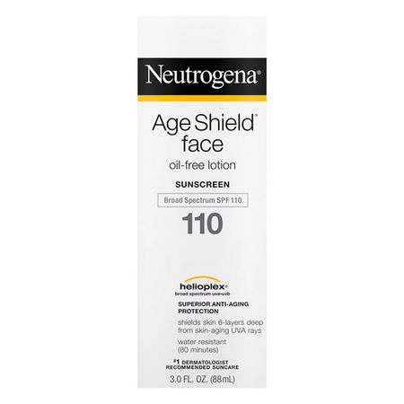 Neutrogena, Age Shield Face, Oil-Free Sunscreen, SPF 110, 3 fl oz (88 ml):,اقية من الشمس لل,جه