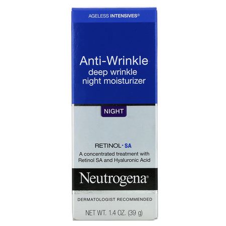 Neutrogena, Anti-Wrinkle Deep Wrinkle Night Moisturizer, Night, 1.4 oz (39 g):مرطبات ليلية, كريمات