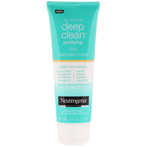 Neutrogena, Deep Clean, Purifying, Clay Cleanser/Mask, 4.2 oz (119 g) فوائد
