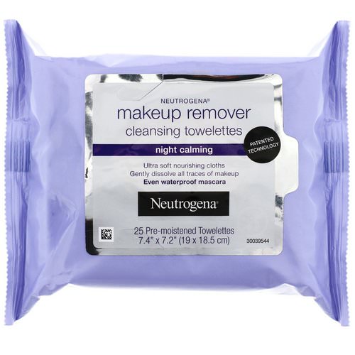 Neutrogena, Makeup Remover Cleansing Towelettes, Night Calming, 25 Pre-Moistened Towelettes فوائد