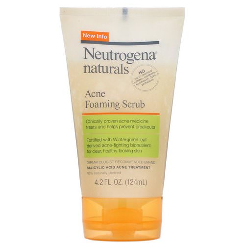Neutrogena, Naturals, Acne Foaming Scrub, 4.2 fl oz (124 ml) فوائد