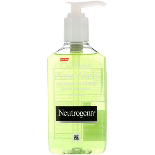 Neutrogena, Oil Free Acne Wash, Redness Soothing Facial Cleanser, 6 fl oz (177 ml) فوائد