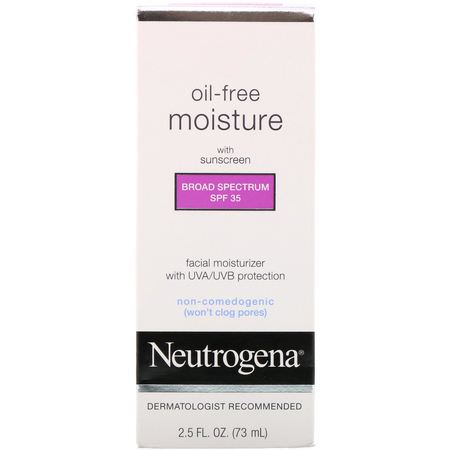 Neutrogena, Oil Free Moisture, Facial Moisturizer with UVA/UVB Protection, Broad Spectrum SPF 35, 2.5 fl oz (73 ml):مرطبات الي,م, الكريمات