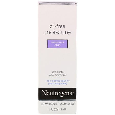 Neutrogena, Oil Free Moisture, Ultra-Gentle Facial Moisturizer, Sensitive Skin, 4 fl oz (118 ml):الكريمات, مرطبات ال,جه