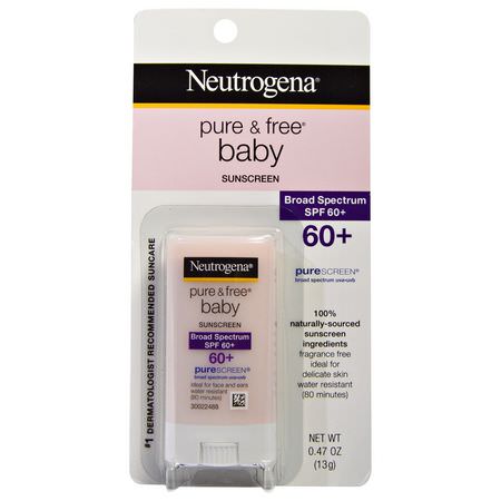 Neutrogena, Pure & Free Baby Sunscreen, SPF 60+, 0.47 oz (13 g):,اقية من الشمس للجسم