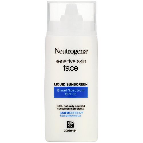 Neutrogena, Sensitive Skin, Face, Liquid Sunscreen, SPF 50, 1.4 fl oz (40 ml) فوائد
