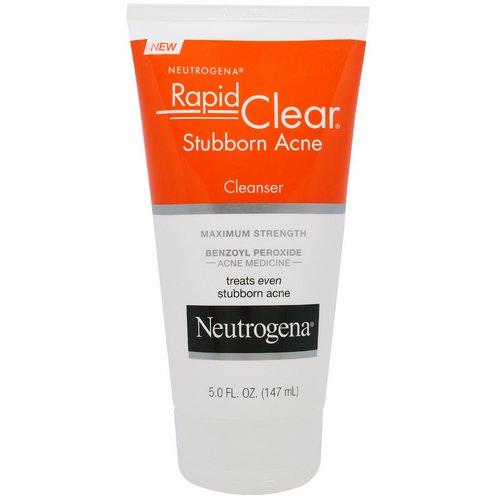 Neutrogena, Rapid Clear, Stubborn Acne Cleanser, Maximum Strength, 5.0 fl oz (147 ml) فوائد