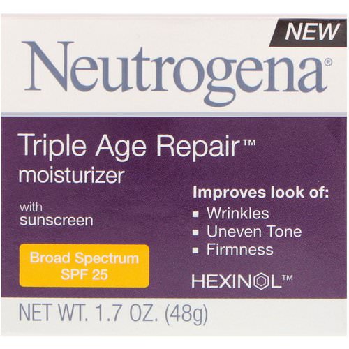 Neutrogena, Triple Age Repair, Moisturizer with Sunscreen, Broad Spectrum SPF 25, 1.7 oz (48 g) فوائد