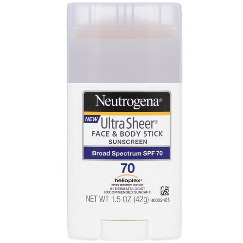 Neutrogena, Ultra Sheer Face & Body Stick, Sunscreen, SPF 70, 1.5 oz (42 g) فوائد