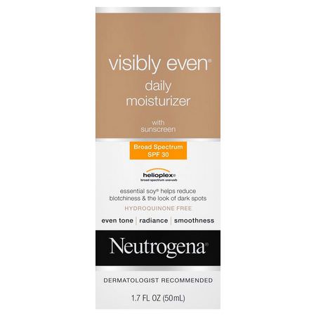 Neutrogena, Visibly Even, Daily Moisturizer with Sunscreen, SPF 30, 1.7 fl oz (50 ml):,اقية من الشمس لل,جه