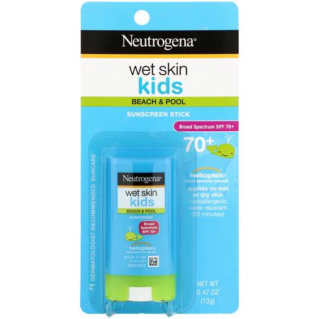 Neutrogena, Wet Skin Kids, Beach & Pool, Sunscreen Stick, SPF 70+, 0.47 oz (13 g):,اقية من الشمس للجسم