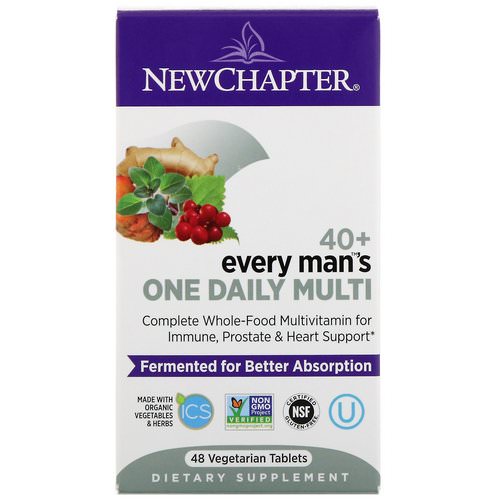 New Chapter, 40+ Every Man's One Daily Multi, 48 Vegetarian Tablets فوائد