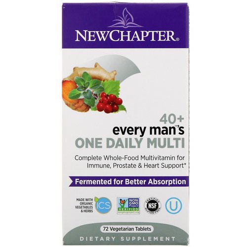 New Chapter, 40+ Every Man's One Daily Multi, 72 Vegetarian Tablets فوائد