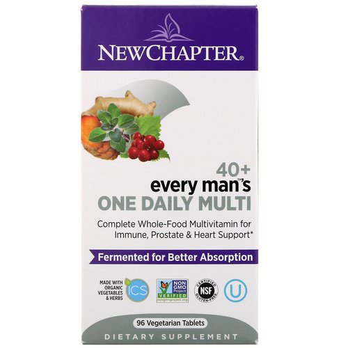New Chapter, 40+ Every Man's One Daily Multi, 96 Vegetarian Tablets فوائد