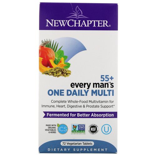 New Chapter, 55+ Every Man's One Daily Multi, 72 Vegetarian Tablets فوائد