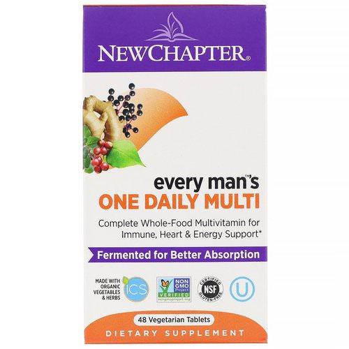New Chapter, Every Man's One Daily Multi, 48 Vegetarian Tablets فوائد