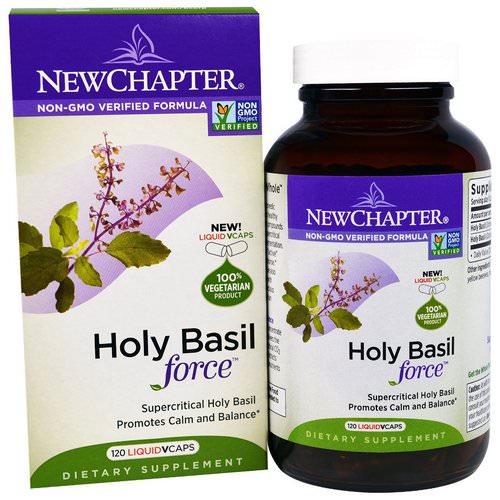 New Chapter, Holy Basil Force, 120 Liquid VCaps فوائد