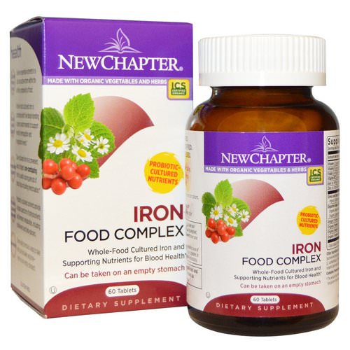 New Chapter, Iron, Food Complex, 60 Tablets فوائد