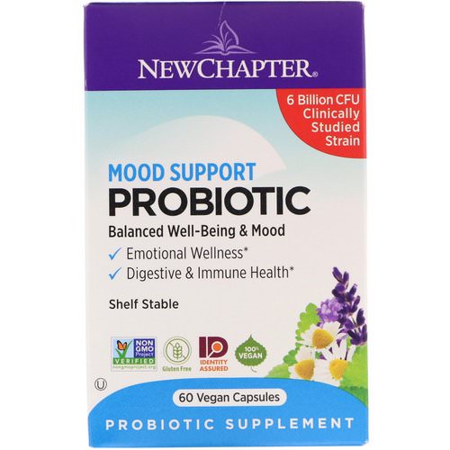 New Chapter, Mood Support Probiotic, 6 Billion CFU, 60 Vegan Capsules فوائد