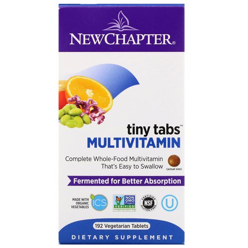 New Chapter, Multivitamin Tiny Tabs, Complete Whole-Food Multivitamin, 192 Vegetarian Tablets فوائد
