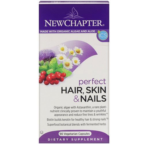 New Chapter, Perfect Hair, Skin, & Nails, 90 Vegetarian Capsules فوائد
