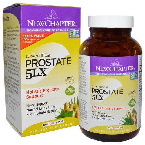 New Chapter, Prostate 5LX, Holistic Prostate Support, 180 Liquid Vcaps فوائد